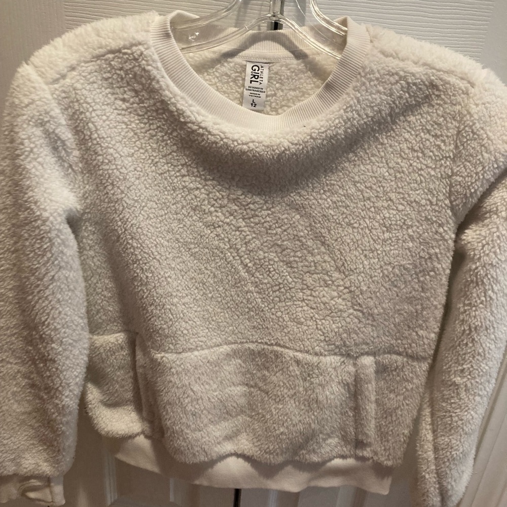Size 12 (L) Athleta Girl White Sweatshirt